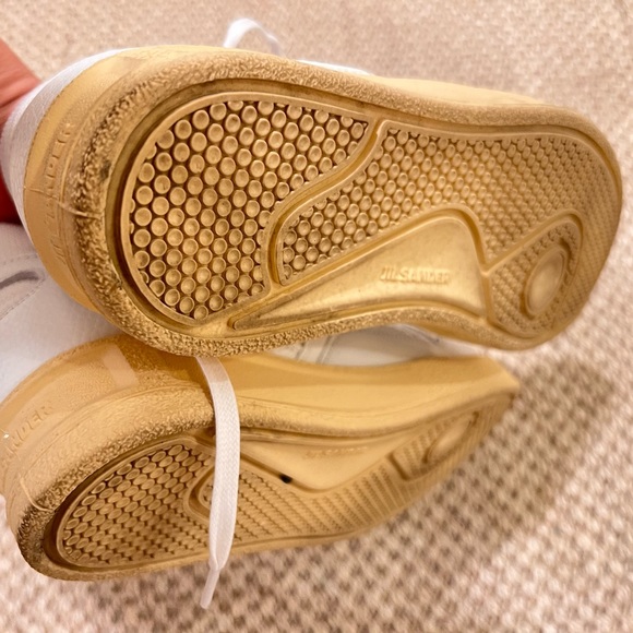 JIL SANDER BASKET white basketball sneakers SO CUTE size 40/9 leather excellent - Picture 5 of 5